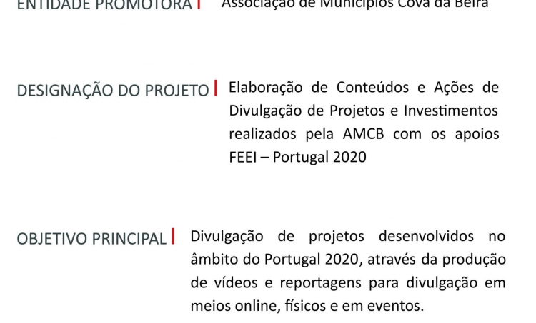 AMCB desenvolveu vrios projetos no mbito do programa operacional Portugal 2020